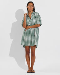 Getaway Mini Dress - Gingham: Tropics / Coconut