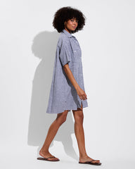 Getaway Mini Dress - Gingham: Varsity / Coconut