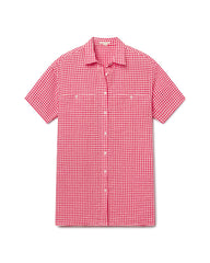 Getaway Mini Dress - Gingham: Sweet Chili Heat / Coconut