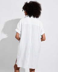 Getaway Mini Dress - Daybreak Stripe: Blue Skies / Coconut