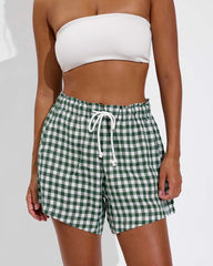 Getaway Short 5" - Gingham: Tropics / Coconut