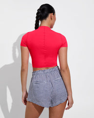 Getaway Short 2.5" - Gingham: Varsity / Coconut